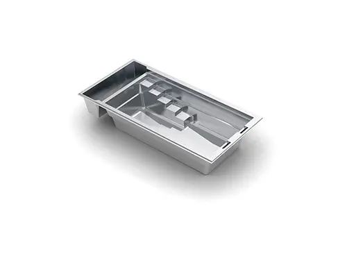 The Linear™ with Cover Fiberglass Pool 3D image