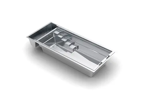 The Linear™ with Cover Fiberglass Pool 3D image